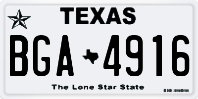 TX license plate BGA4916
