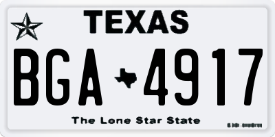 TX license plate BGA4917