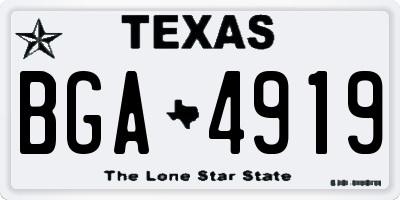 TX license plate BGA4919
