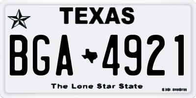 TX license plate BGA4921