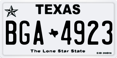 TX license plate BGA4923