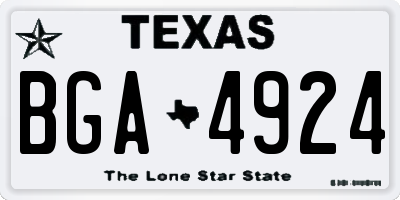 TX license plate BGA4924