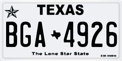 TX license plate BGA4926