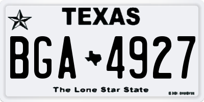TX license plate BGA4927