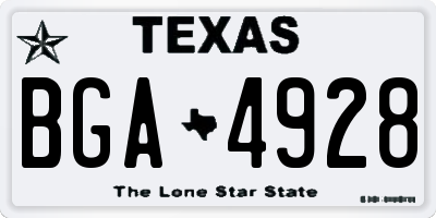 TX license plate BGA4928