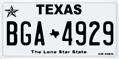 TX license plate BGA4929