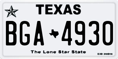 TX license plate BGA4930