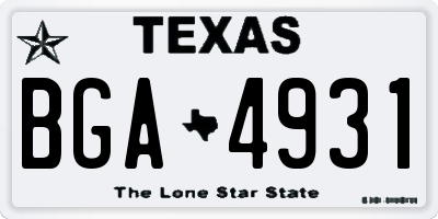 TX license plate BGA4931