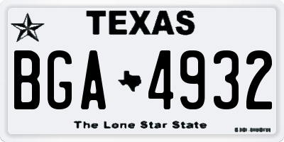 TX license plate BGA4932