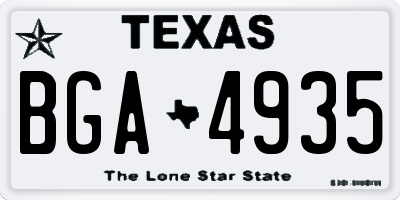 TX license plate BGA4935