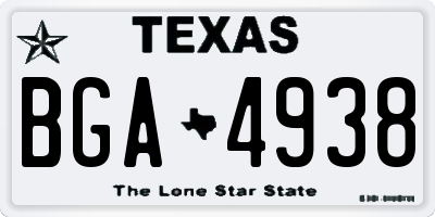 TX license plate BGA4938
