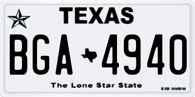 TX license plate BGA4940