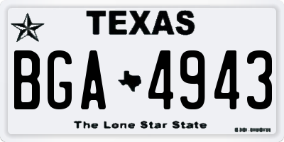 TX license plate BGA4943