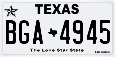 TX license plate BGA4945