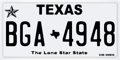 TX license plate BGA4948