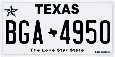 TX license plate BGA4950