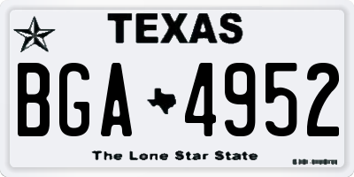 TX license plate BGA4952