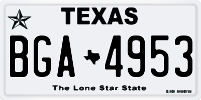 TX license plate BGA4953