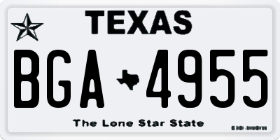 TX license plate BGA4955