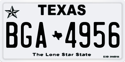 TX license plate BGA4956