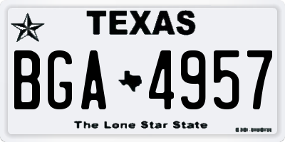 TX license plate BGA4957