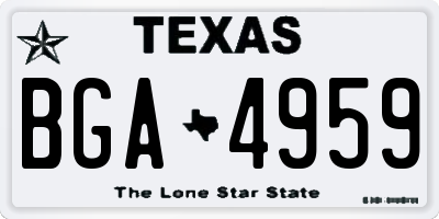 TX license plate BGA4959
