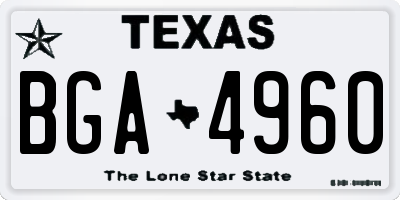TX license plate BGA4960