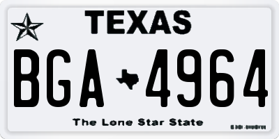 TX license plate BGA4964