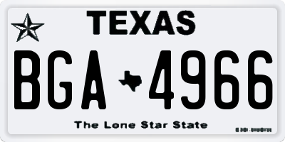 TX license plate BGA4966
