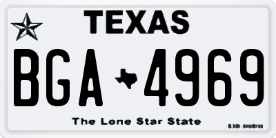 TX license plate BGA4969