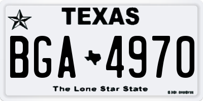 TX license plate BGA4970