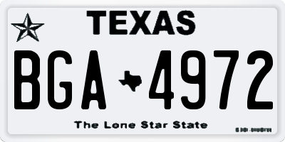 TX license plate BGA4972