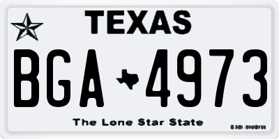 TX license plate BGA4973