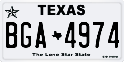 TX license plate BGA4974