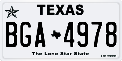 TX license plate BGA4978