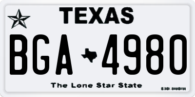TX license plate BGA4980
