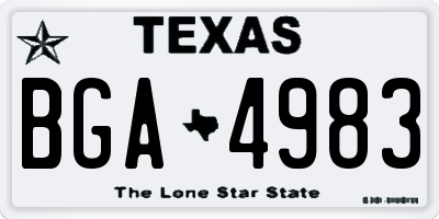 TX license plate BGA4983
