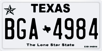 TX license plate BGA4984