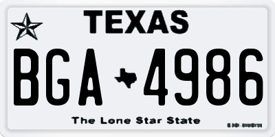 TX license plate BGA4986