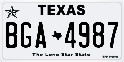 TX license plate BGA4987