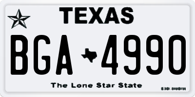 TX license plate BGA4990