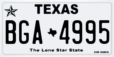 TX license plate BGA4995