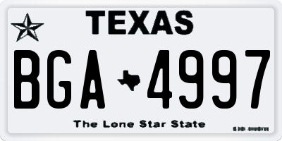 TX license plate BGA4997