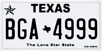 TX license plate BGA4999