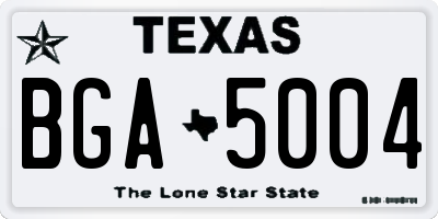 TX license plate BGA5004