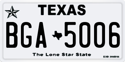 TX license plate BGA5006