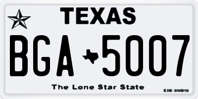 TX license plate BGA5007