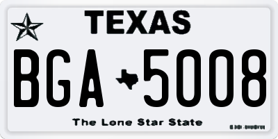 TX license plate BGA5008