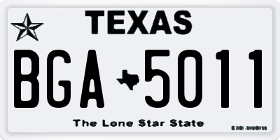 TX license plate BGA5011