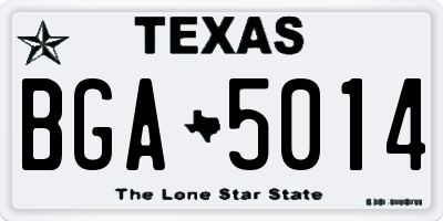 TX license plate BGA5014